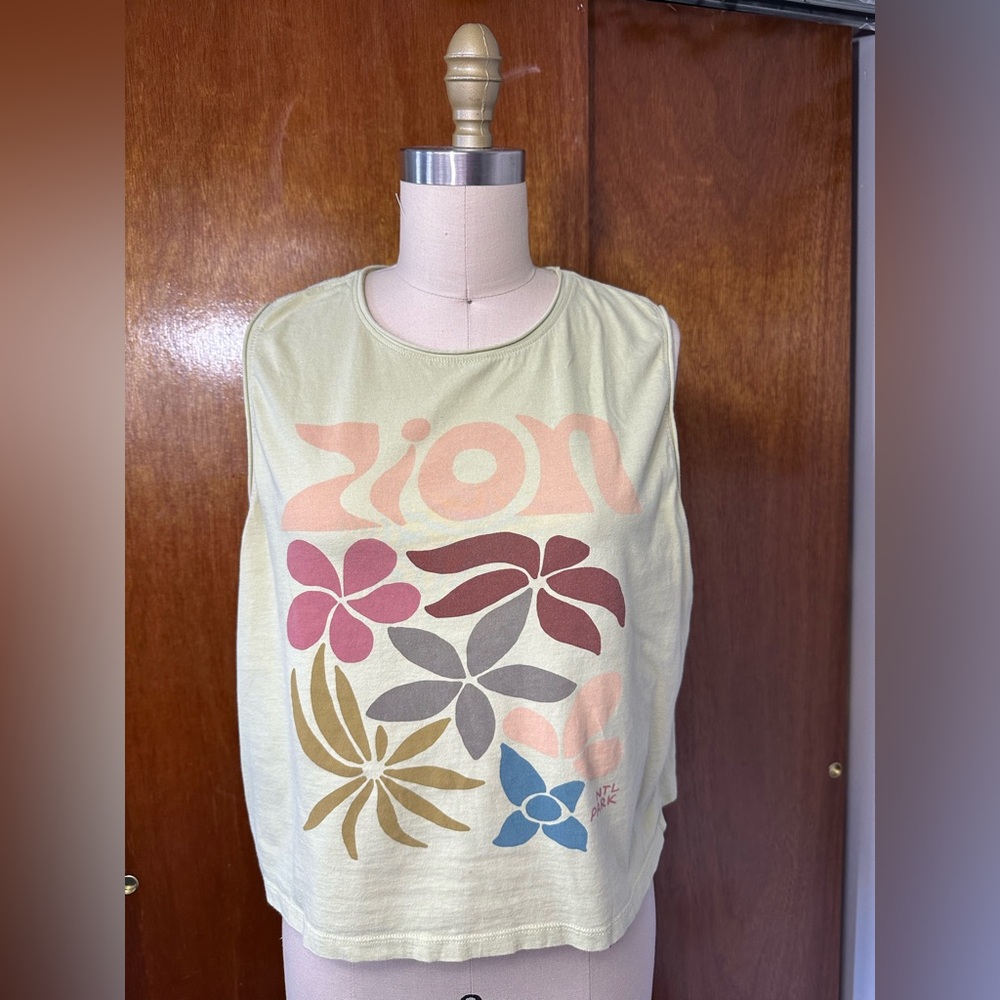 Madewell Zion green flower Parks Project organic cotton tank top large